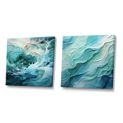 Clari - Ensemble de 2 collages carrés abstraits