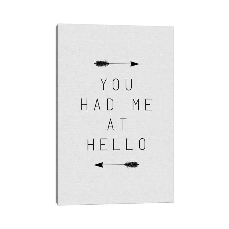 You Had Me Arrow - Wrapped Canvas Print, 101.6 cm H x 66.04 cm W x 1.91 cm D