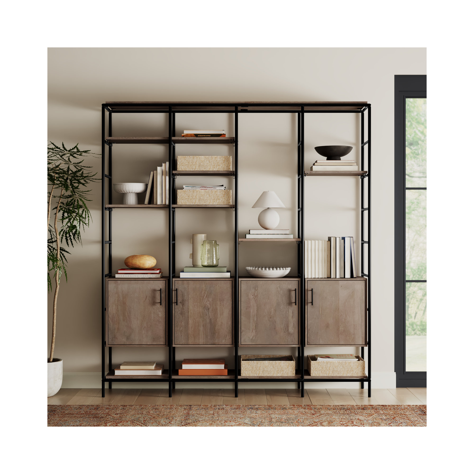 Zona Etagere Bookcase, 90" H x 82" W