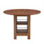 Table de salle à manger ronde 42 po en MDF avec rangement double couche, brun riche, 4 places, style campagne moderne