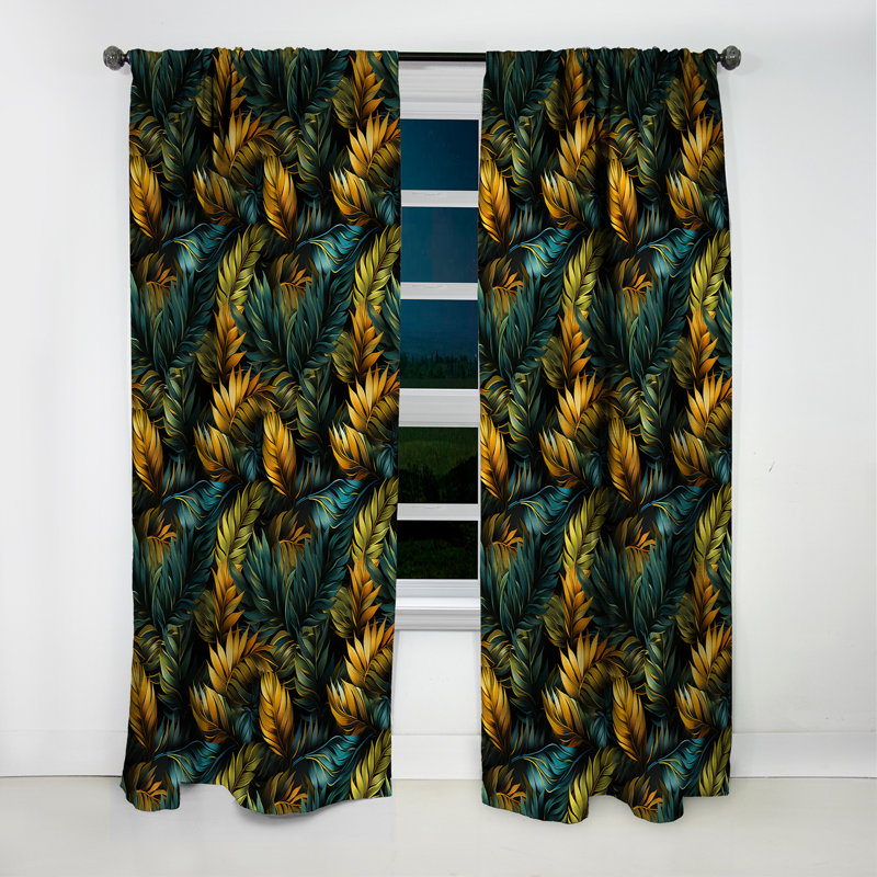 Mirage motif tropical II - Rideau floral - Rideau occultant floral - 1 panneau, L 52 po x L 63 po