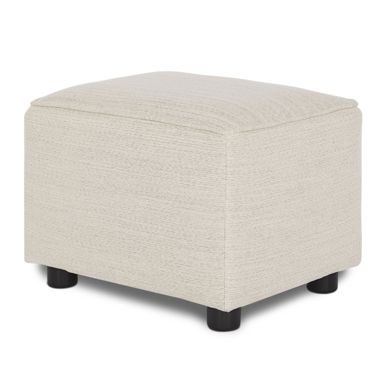 Upholstered Ottoman, Beige Cotton Blend