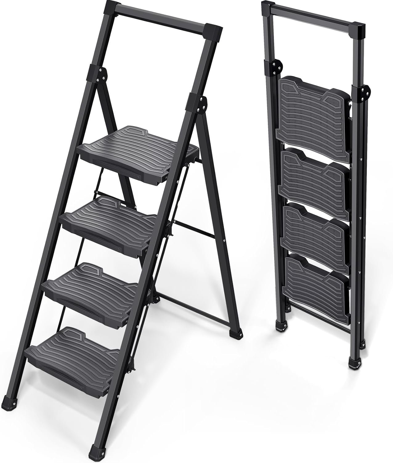 Latitude Run® Step Ladder 4 Step Folding, 900lbs 4 Step Ladder with ...