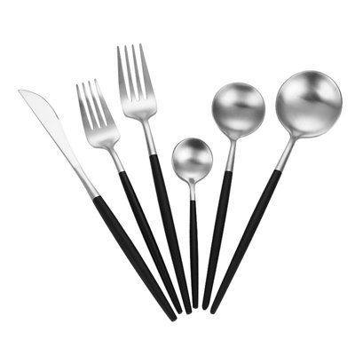 Ensemble de cuillères à couteaux 304 en acier inoxydable 304, ensemble de 30 couverts pour la salle à manger, fourchettes à fruits, durable et résistant à la rouille, va au lave-vaisselle
