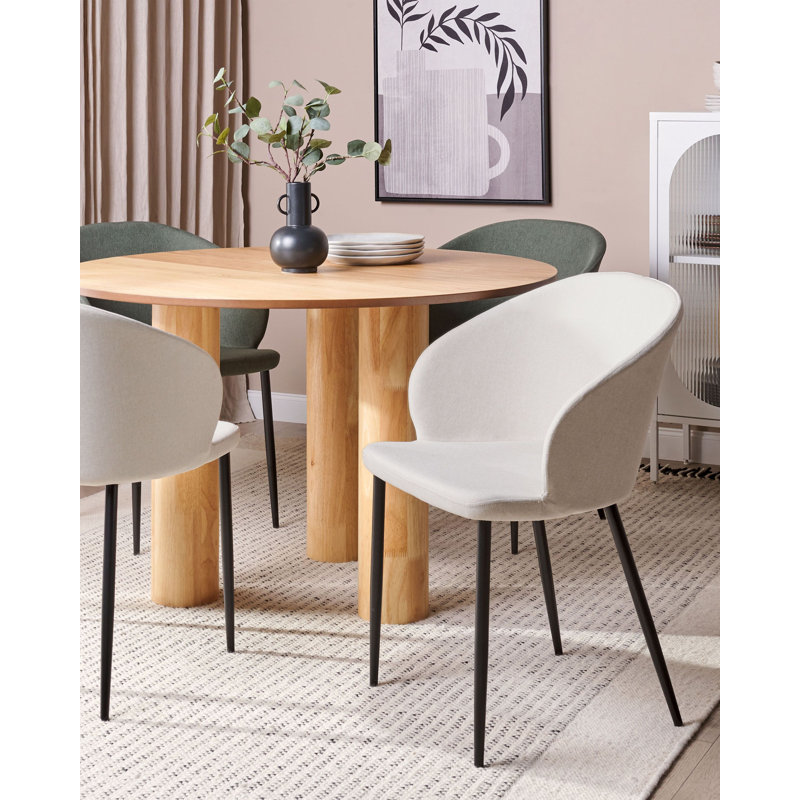 Weatherhill 43cm H Polyester Blend Upholstered Metal Full Back Side Chair, White