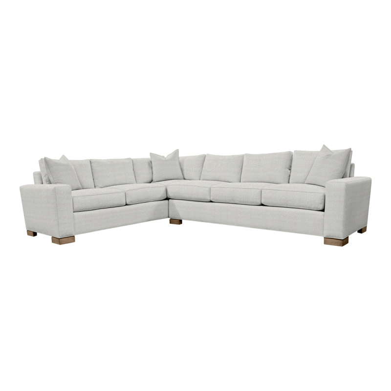 American Bungalow 2-Piece Claremont Sectional, Callaloo Cotton Linen Blend, Hampton
