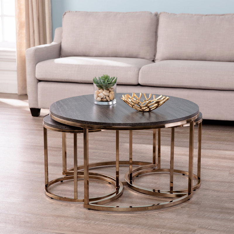 3Pc Round Nesting Coffee Tables Set