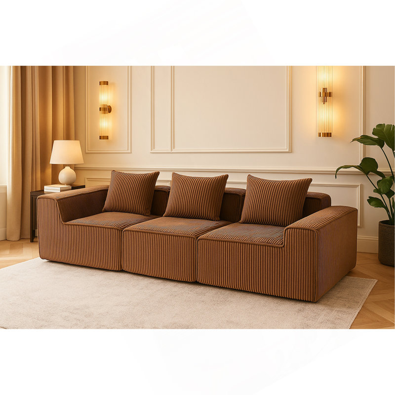 Multi Person Modular Compression Sofa That Can Be Freely, Brown