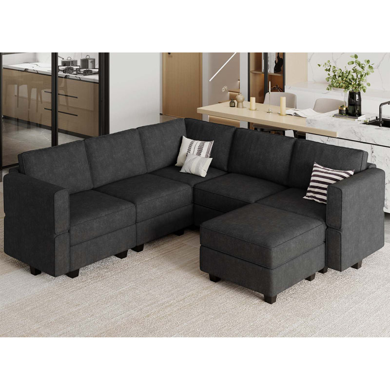 Kimbrel Modular Sectional Sofa U Shaped Couch Set With Storage Seat Convertible Large Couch U Shape Set