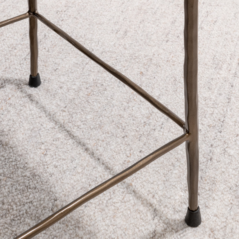 Bose Leather Counter Stool, Blonde/Brass