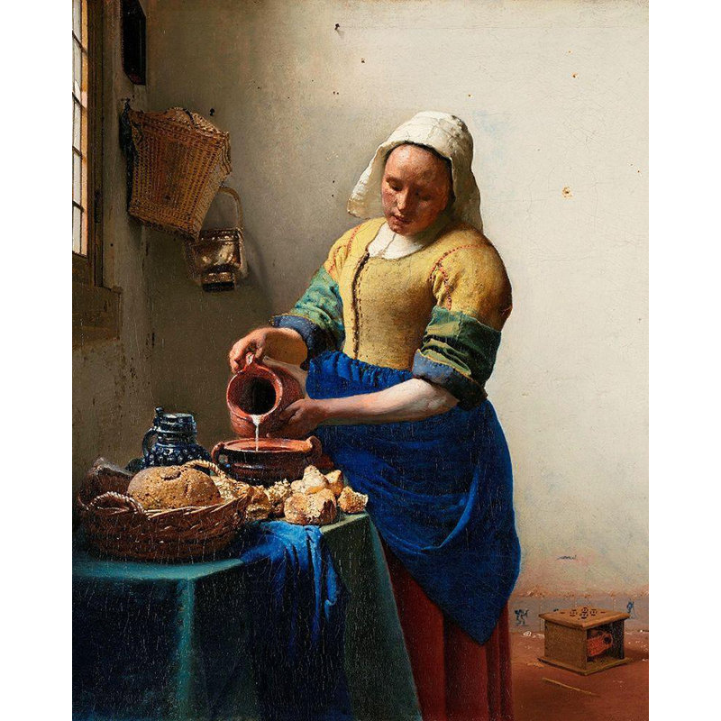 «Lark Manor ™ Vermeer, galerie d'art sur toile tendue,« The Milkmaid », H 34 po x l 28 po