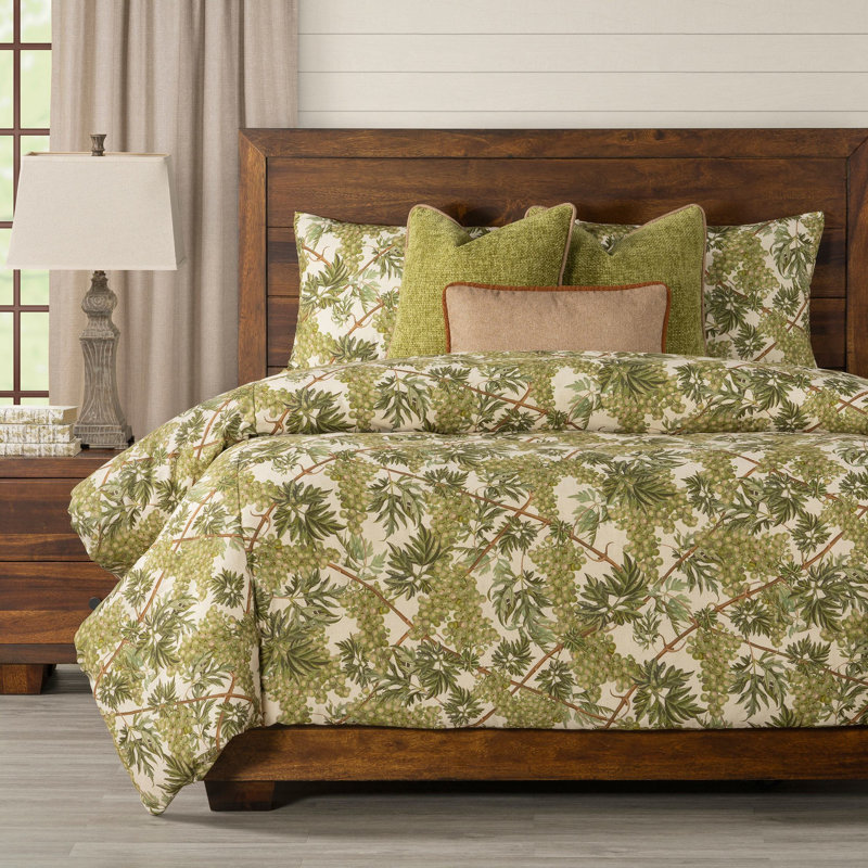 Grapevine Print Duvet Cover and Insert Set, Full Duvet Cover + 2 Shams + 3 Pillows