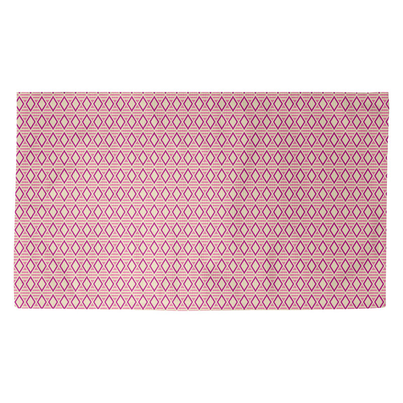 Tapis rose/jaune clair losanges géométriques Avicia, Rectangle 2 pi 2 po x 3 pi 4 po