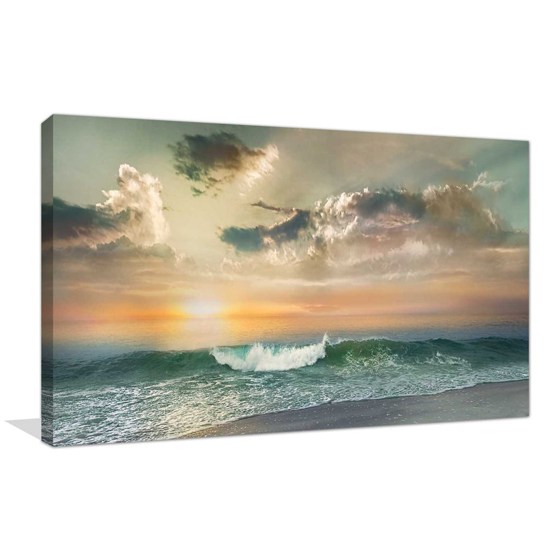 «Sundown Malibu», reproduction de photo, H 18 po x l 30 po x P 1 po, Toile tendue