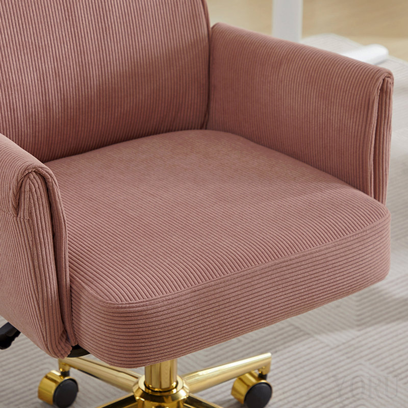Mid-Back Liftable Office Chair, Striped Fabric, And Ergonomically Designed, Is An Excellent Choice For Working, Studying Or Relaxing. The Mid-Back Design Provides A Better Sitting Experience. Pink