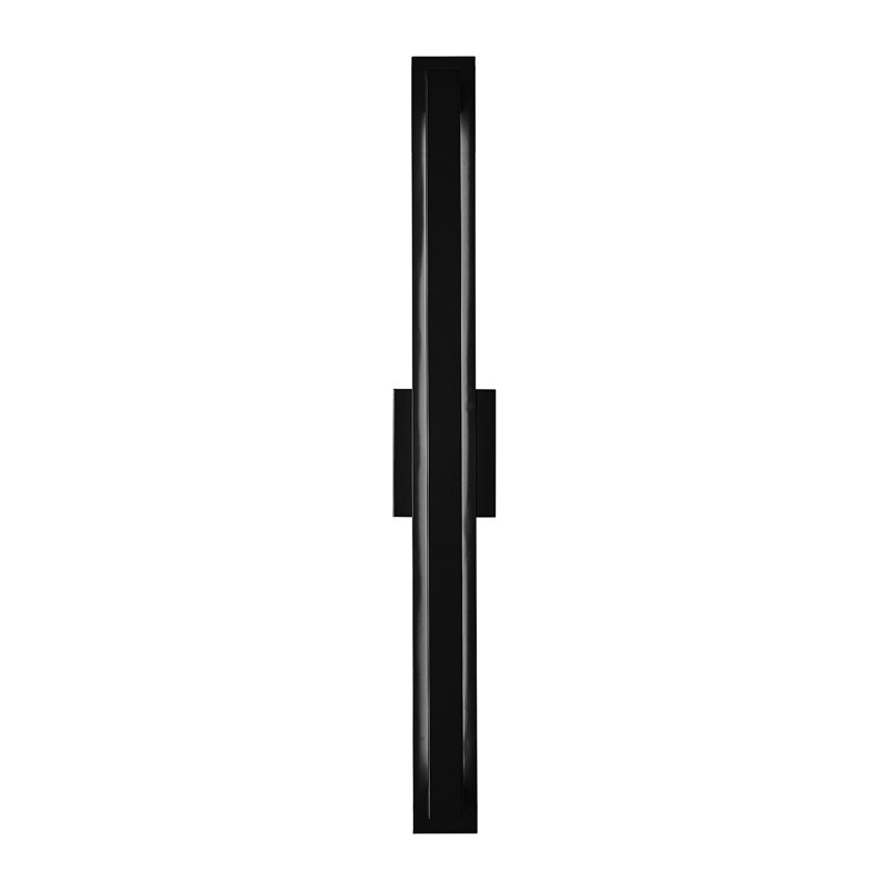 Gela 36" H Integrated LED Outdoor Armed Sconce, Matte Black, 36" H