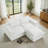 Boneless 3 - Piece Upholstered Chenille Modular Sectional Sofa with Removable Ottoman– Fully Compressed, No Assembly Required-1815073925