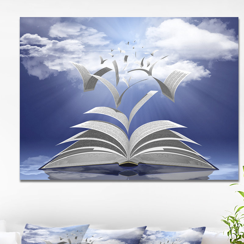 Livre pages Skyward - impression sur bois, H 30 po x l 40 po x P 1,5 po, Toile tendue