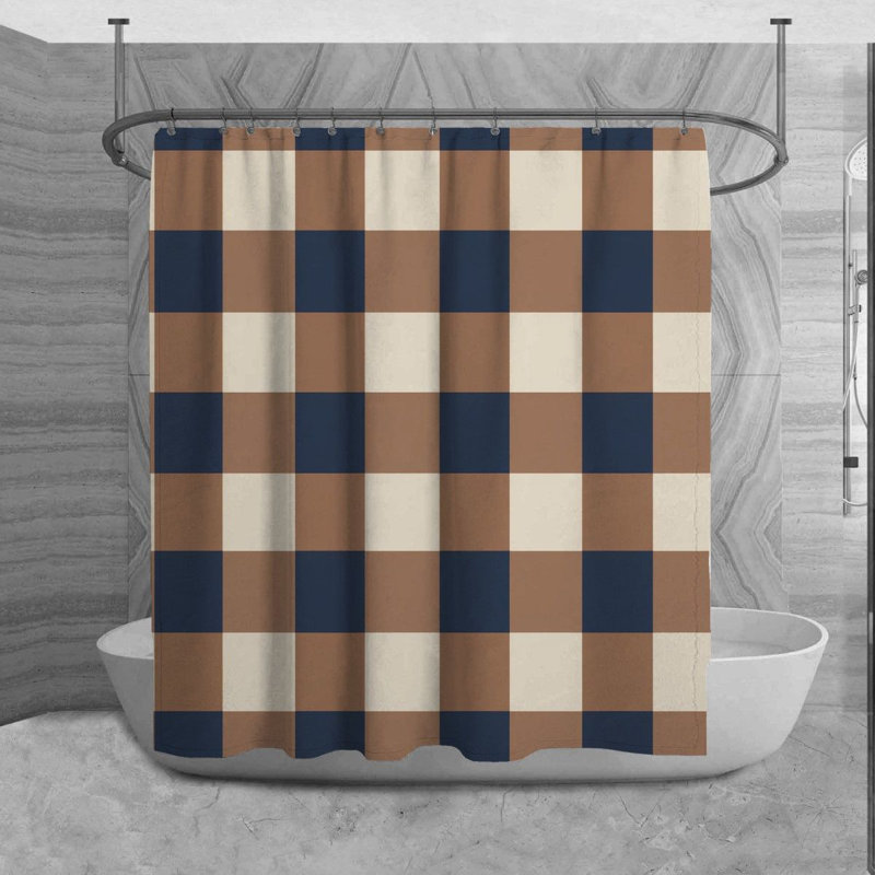 Rideau de douche en vichy Ottwell, H 73 po x l 70 po