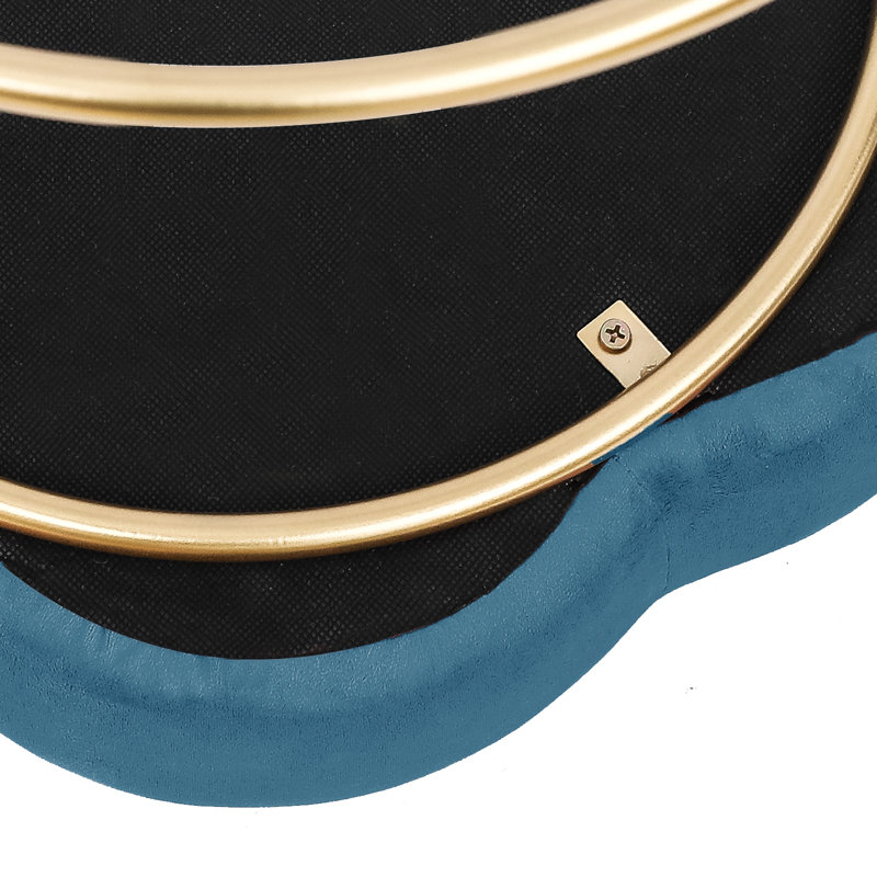 Repose-pieds rond en velours rose, Bleu