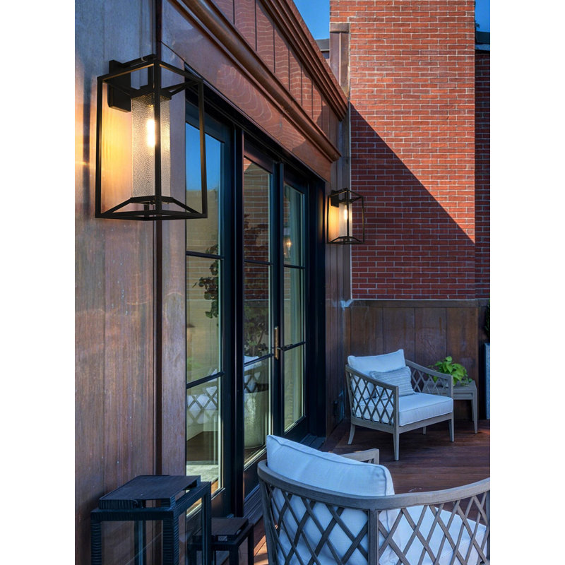 Willington Outdoor Wall sconce in Black, 25.5" H x 12" W x 13" D