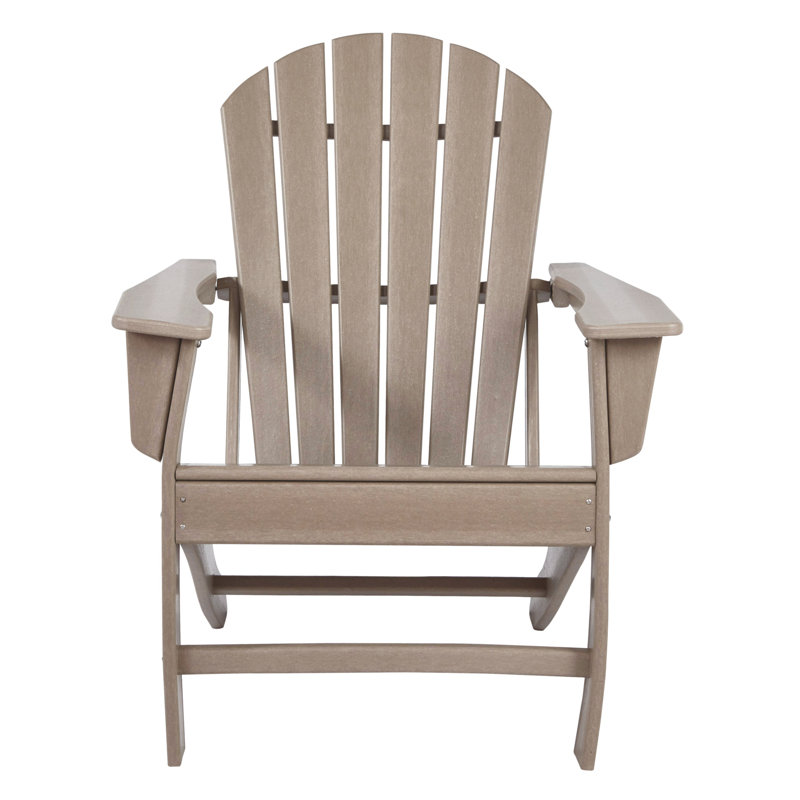 Emory Foldable Outdoor Adirondack Chair, Grayish Brown