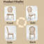 Ensemble de 2 chaises de salle à manger French Country, chaises rembourrées avec dossier rond en rotin naturel, techniques de tréfilage et de sculpture, démontables, pour le salon, la cuisine, beige