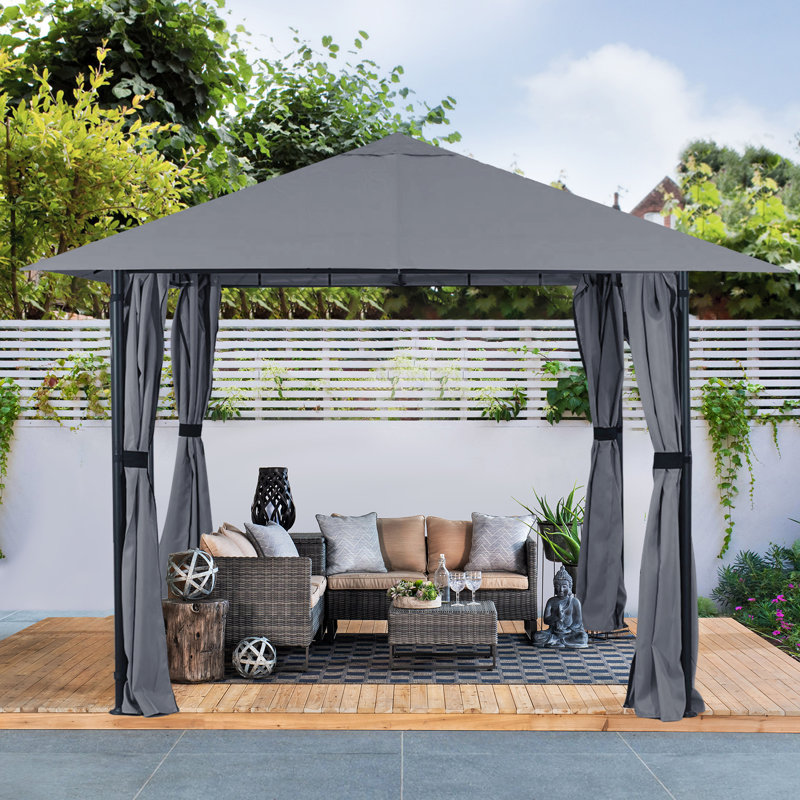 Asheka 3m x 3m Metal Party Tent, Grey