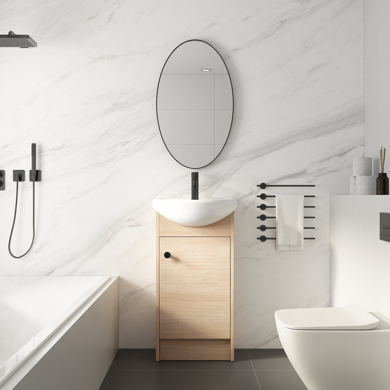 Petit meuble-lavabo autoportant de 18 pouces avec lavabo
