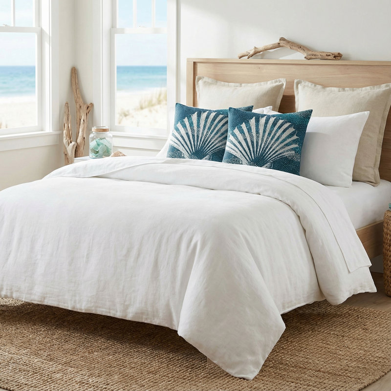  Coussin décoratif en velours «Sea Glass I»