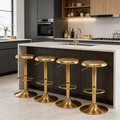 Ensemble de 4 tabourets de bar réglables à hauteur réglable