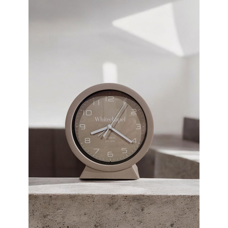 Geko Quartz movement / Crystal Tabletop Clock, Taupe
