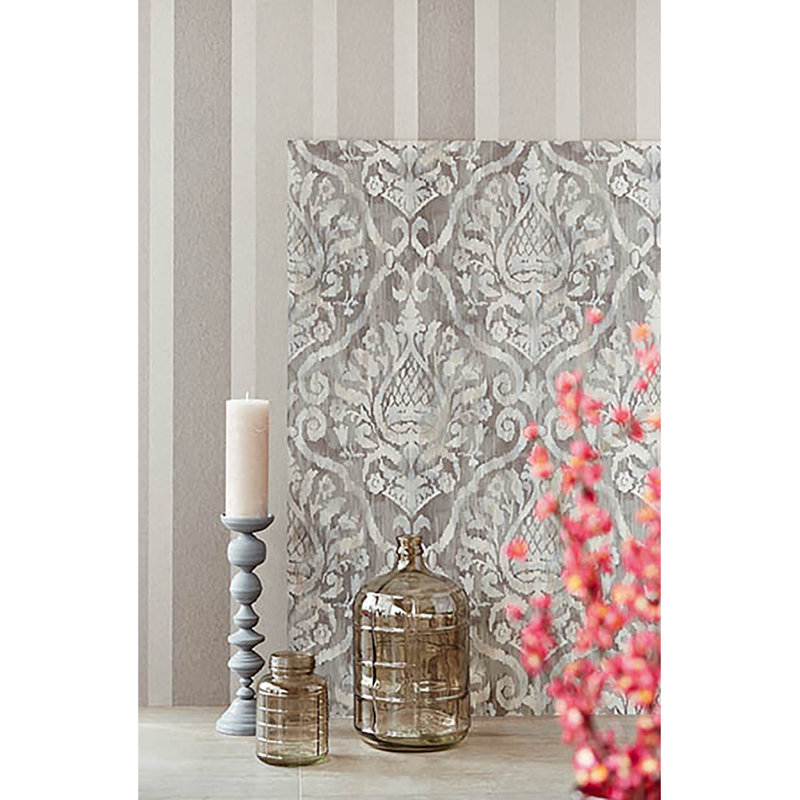 Savour 33' x 20.5" Edessa Stripe Panel Wallpaper, Cafe