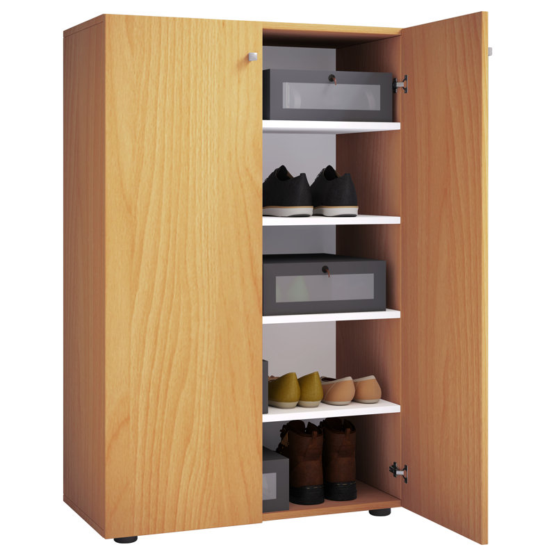 10 Pair Shoe Storage Cabinet, Beech