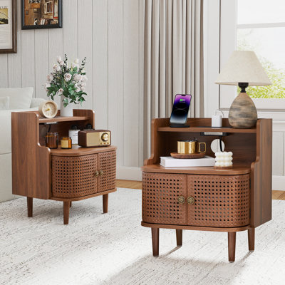 End Table With Storage And Charging Station