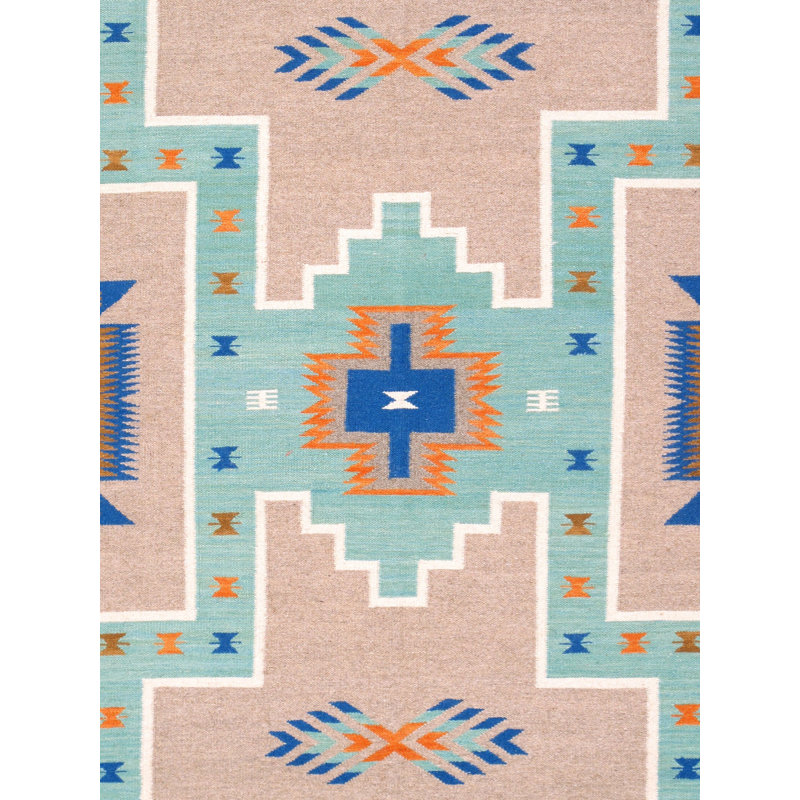 Isabelline Reversible Wool Mocha Area Rug- 6' X 9'