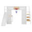 Lit mezzanine en métal avec bureau intégré, garde-robe ouverte, panier de basketball, glissade et escalier-1275578758