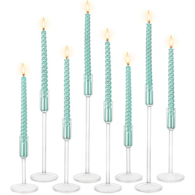 Ensemble de 8 porte-bougies effilés en verre
