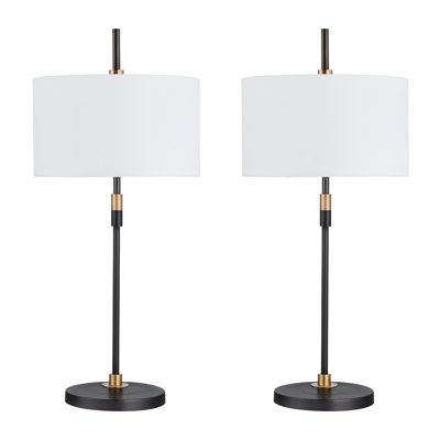 31.25" Metal Table Lamp With White Shade