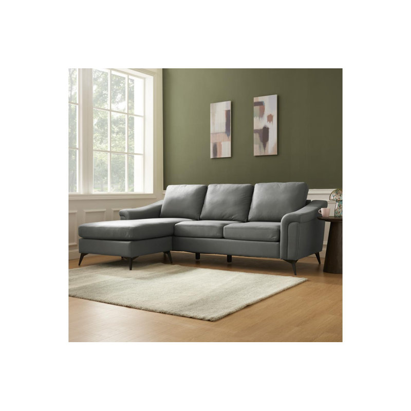 Edgao 3 Seater Sofa & Chaise, Grey