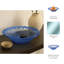 Bol décoratif rond Obmre pour la décoration intérieure - Bol décoratif en verre moderne pour table d'entrée, comptoir de cuisine ou décoration intérieure - bleu et transparent-53540055