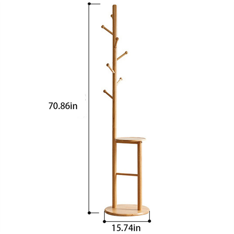 Simplify Solid Wood Clothes And Hat Stand, Yellow