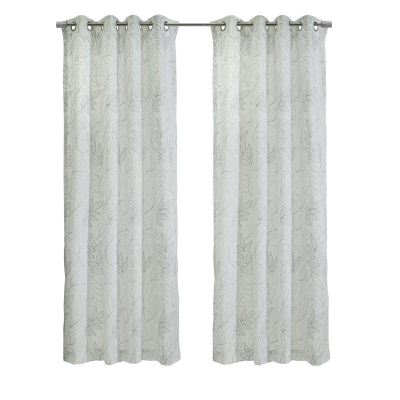 Tammitha Sheer Grommet Curtain Panel, 52" W x 63" L, Gray