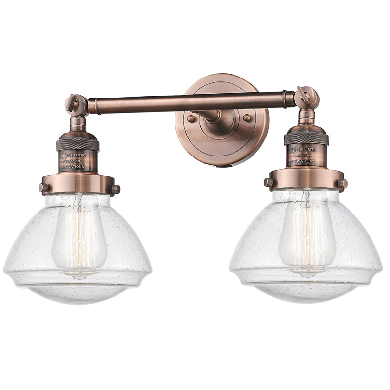Éclairage pour salle de bain 2 lumières Chesterville, Grainé, Ampoule DEL 6 watts Vinage, Cuivre antique
