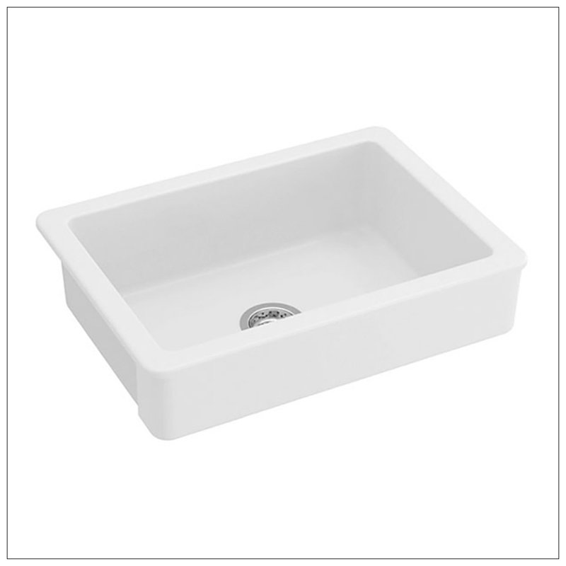 Évier de cuisine en céramique blanche 30 po x L 19 po à tablier frontal