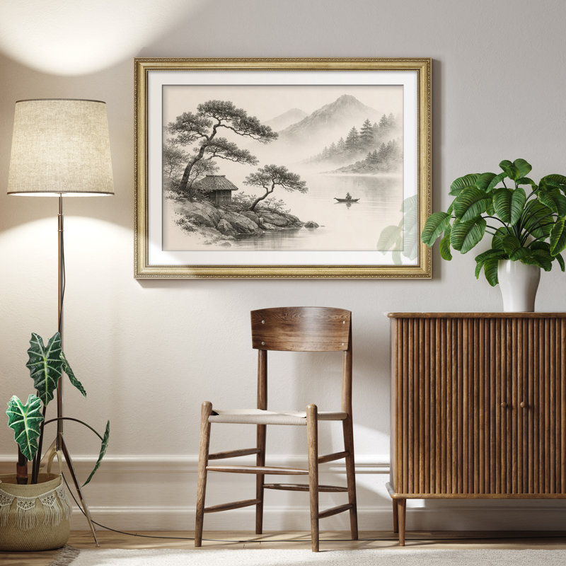 Art mural encadré 26 po x 36 po, H 26 po x l 36 po, Reproduction encadrée avec passe-partout