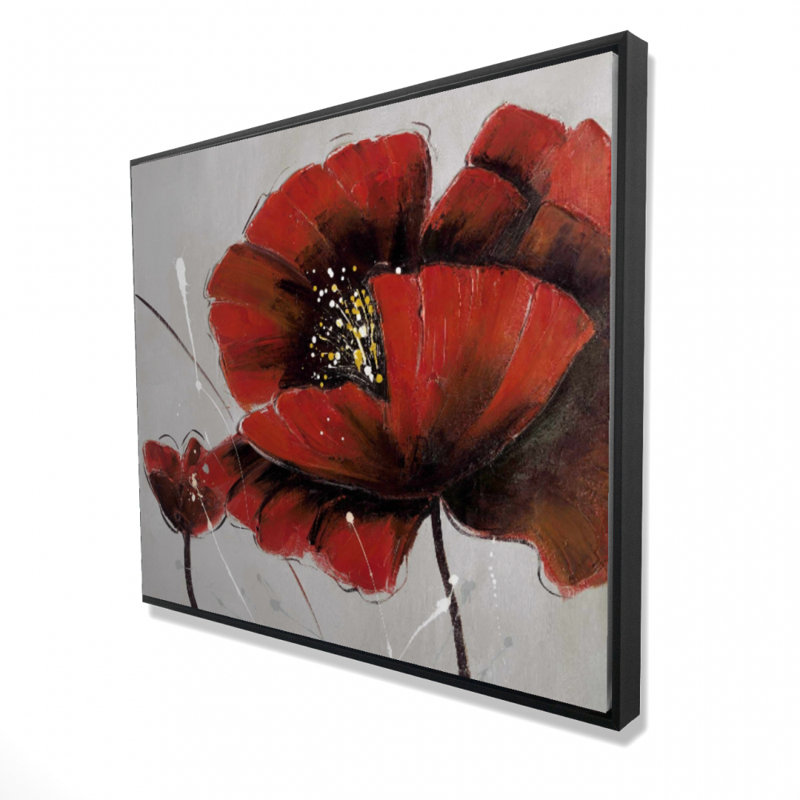 Red Poppy Flowers Print On Canvas
