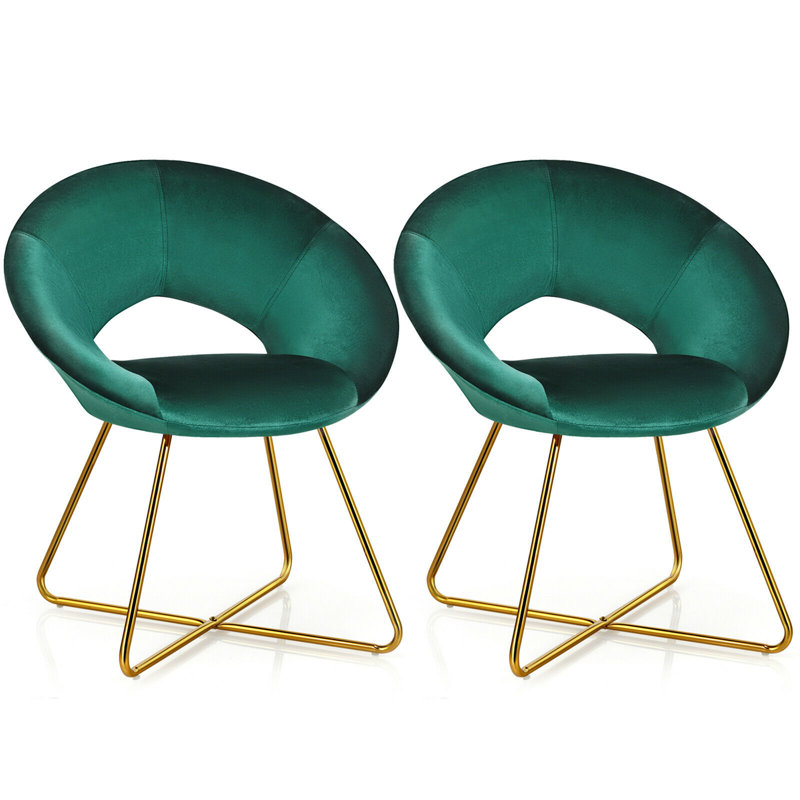Celsey 18'' H Velvet Upholstered Parsons Chair, Dark Green