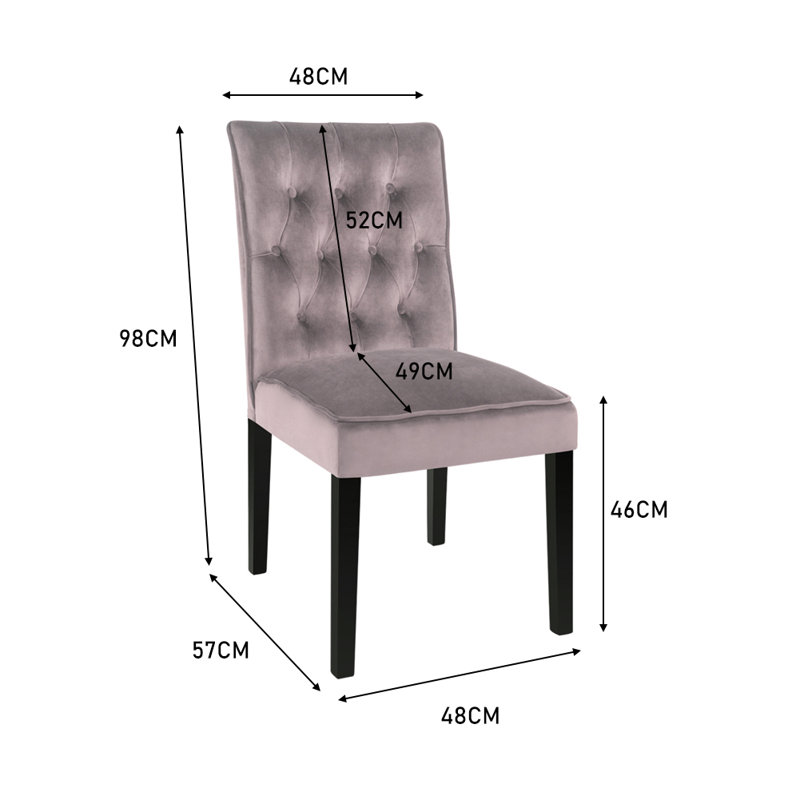 Jamie 46cm H Upholstered Side Chair, Light Pink