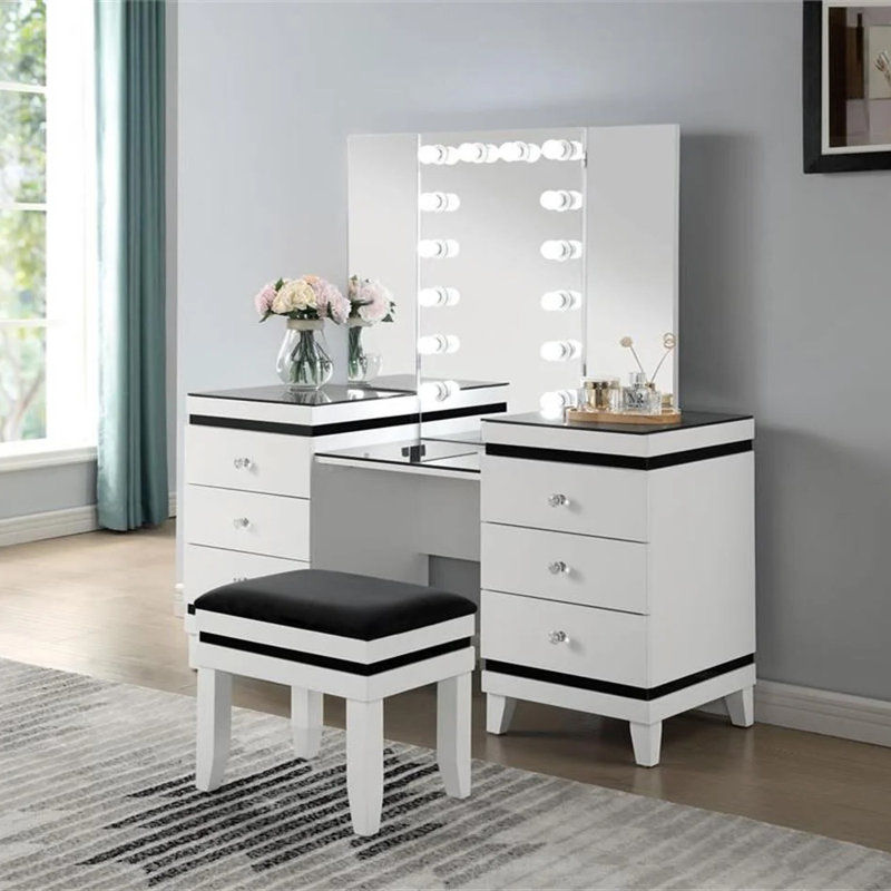 Ensemble de meuble-lavabo contemporain l 54,4 ", blanc / noir